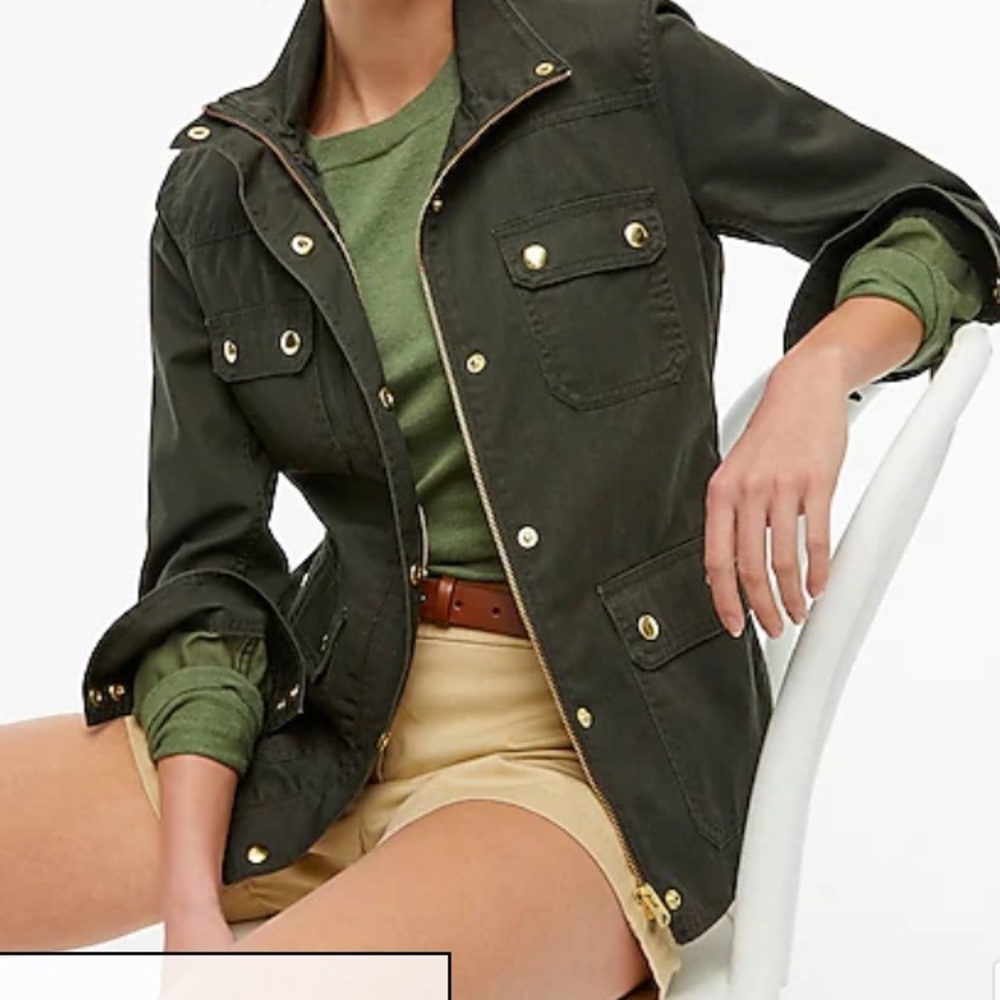 J.Crew gold button cargo jacket (size:S)